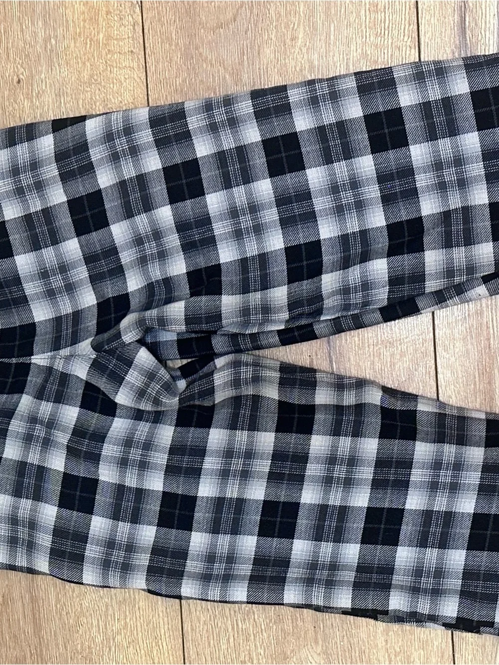 Old Navy Black and Gray Plaid Kids Pajama Bottoms